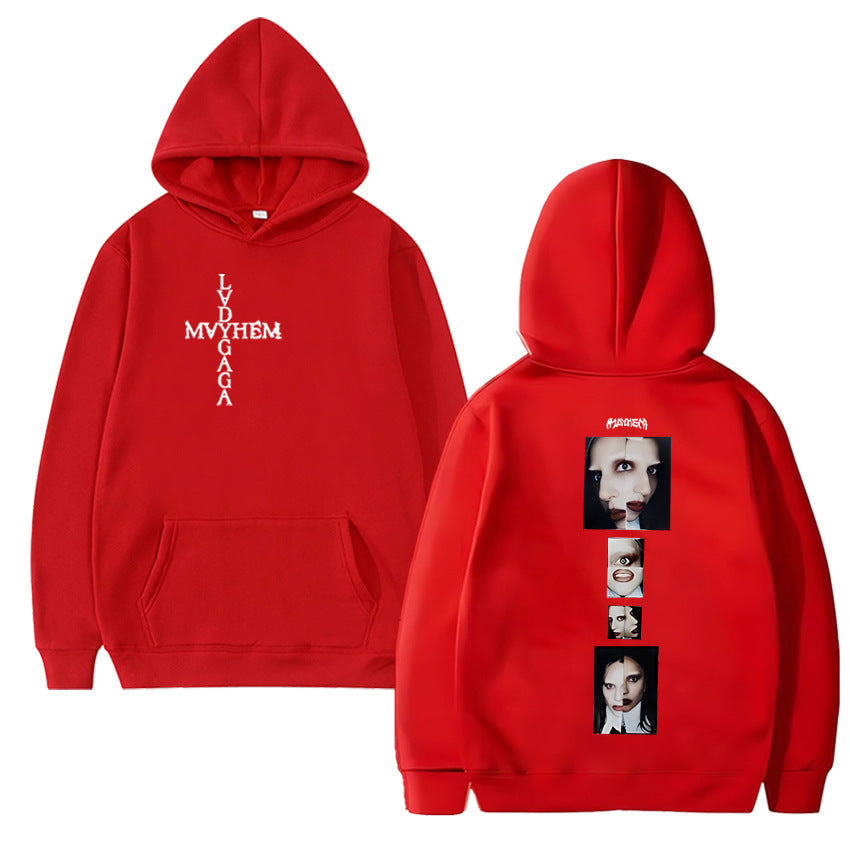 Hot Singer Lady Gaga Double Sided Printing Hoodies Men Women Hot