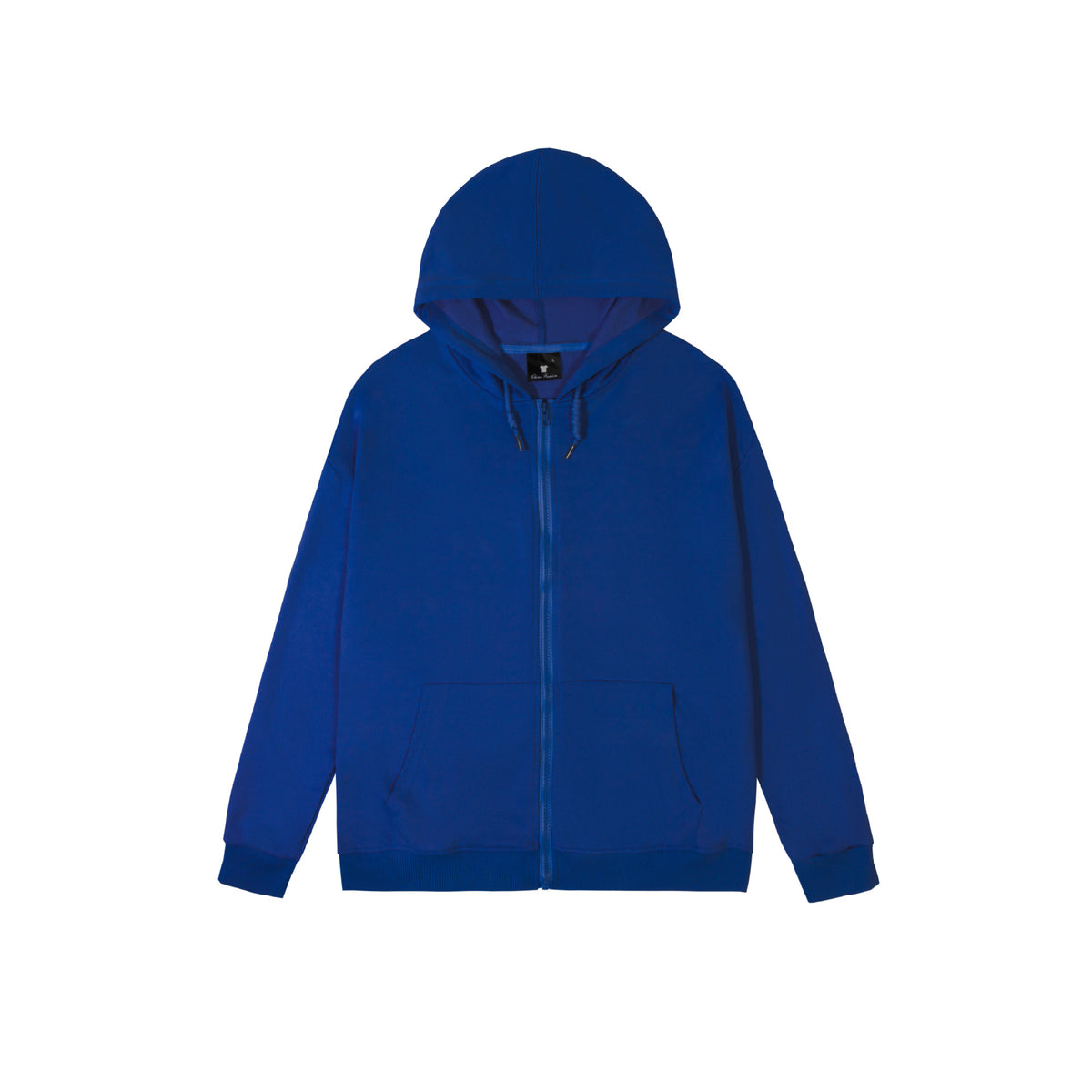 Spring and Autum Hooded Zipper Cardigan Sweatshirt Off-Shoulder Long-Sleeved Pure Color Xiyin Cross-Border Temu Loose Version
