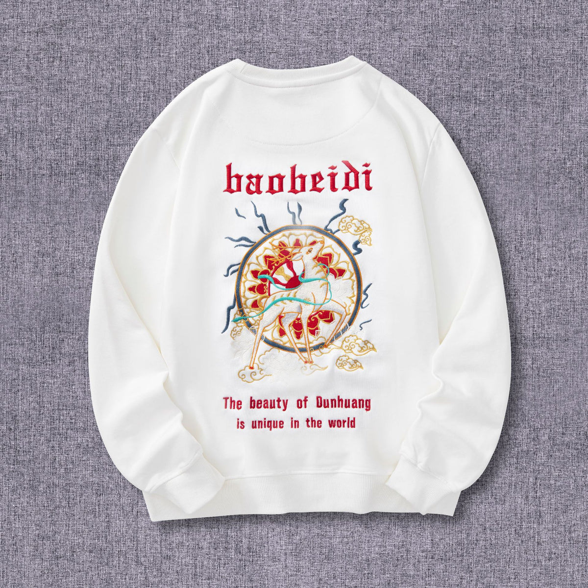 New Style National Trend Embroidered Sweatshirt for Men, Pure Cotton Loose Fit Men's Jacket, Round Neck Youth Couple's Outfit, Youth Fashion Wholesale