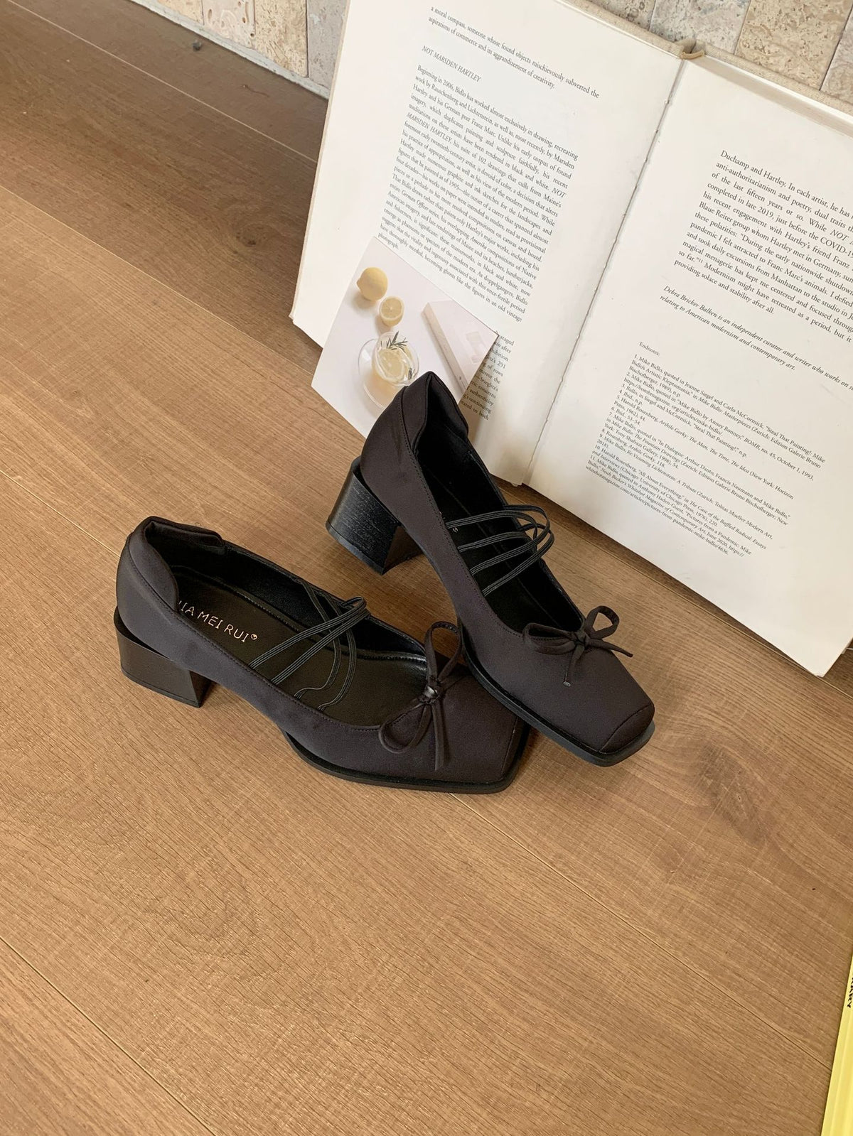 High Heels for Women 2025 New Spring and Autum Thick Heel Pig Mouth Flats French Square Toe Ballet Mary Jane Small Leather Shoes