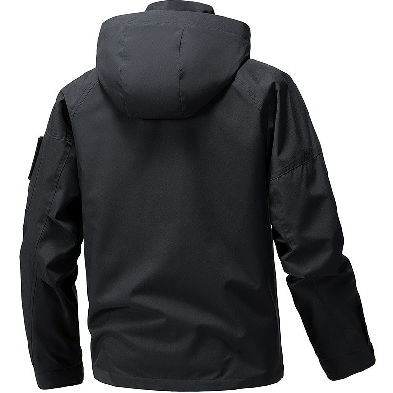 Spring New Men's Jacket Thin Hooded Work Jacket Men's Youth Trendy Versatile Casual Jacket Men