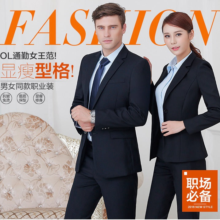 Autumn and Winter Professional suit Men's and Women's Coat Work Clothes Work Clothes Business Suit Interview Dress Suit suit Women's in stock