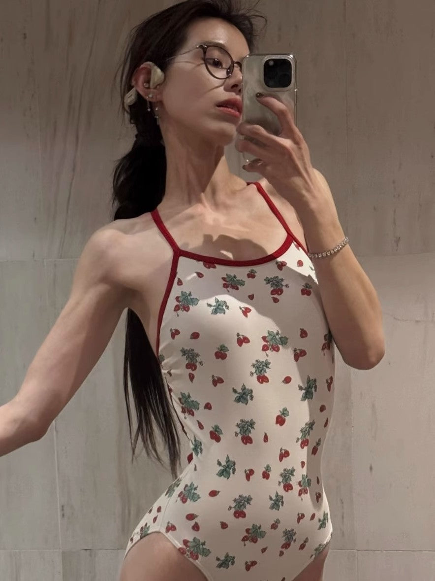 Racing Swimsuit for Women, Adult Swimming Pool Exclusive, Slimming One-Piece 2026 New Model, Strawberry Girl Professional Swimsuit