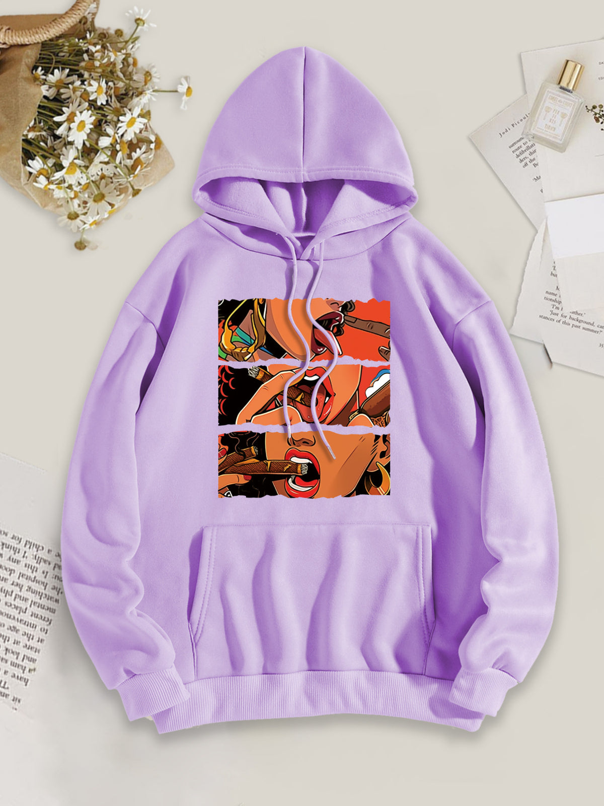Women's Casual Multicolor Hoodie-Print Hoodie