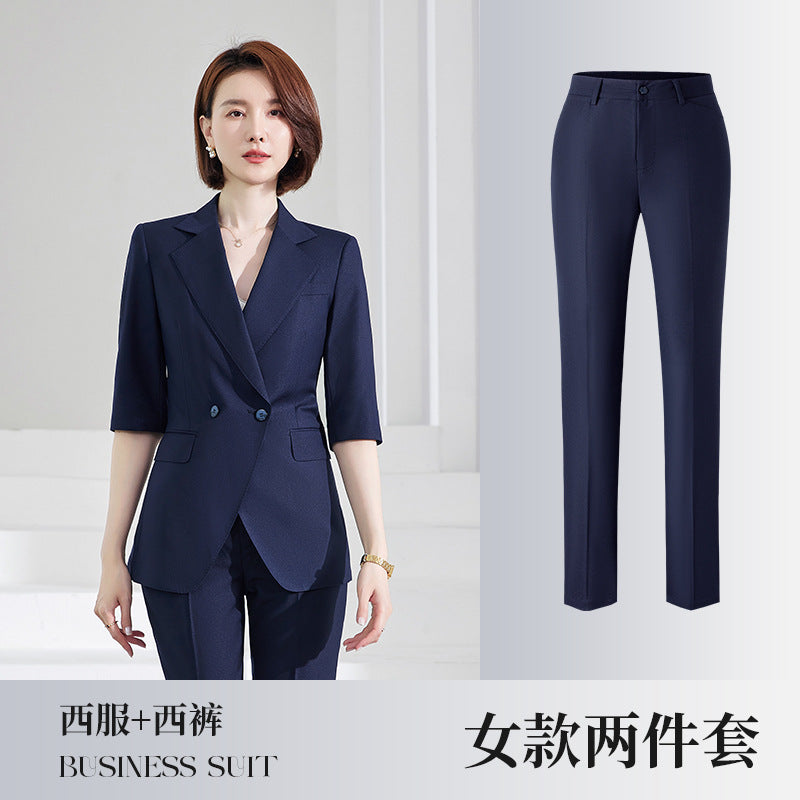 Women's Mid-sleeve suit Korean-style slim-fit professional formal wear business workwear uniform property administrative work clothes