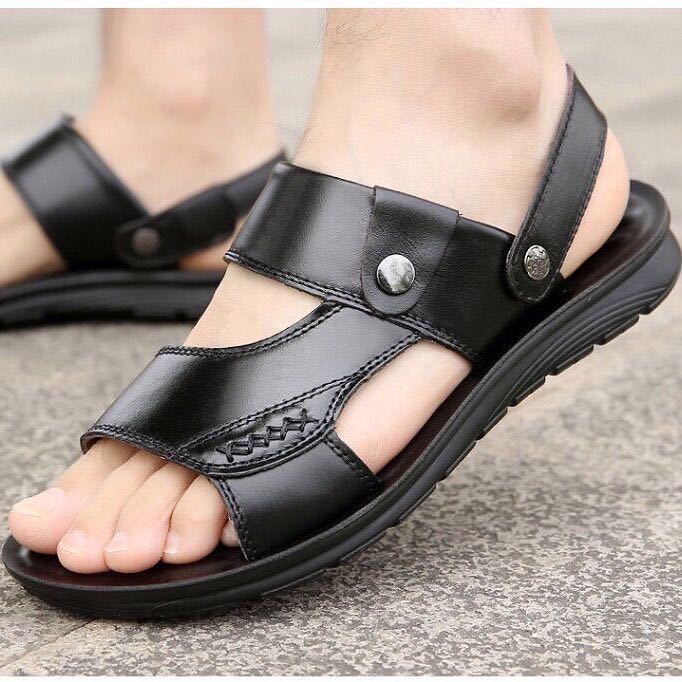 Summer New Men's Sandals Outdoor Casual Dual-purpose Non-slip Breathable Beach Shoes Soft Sole Wear-resistant Vietnam Sandals