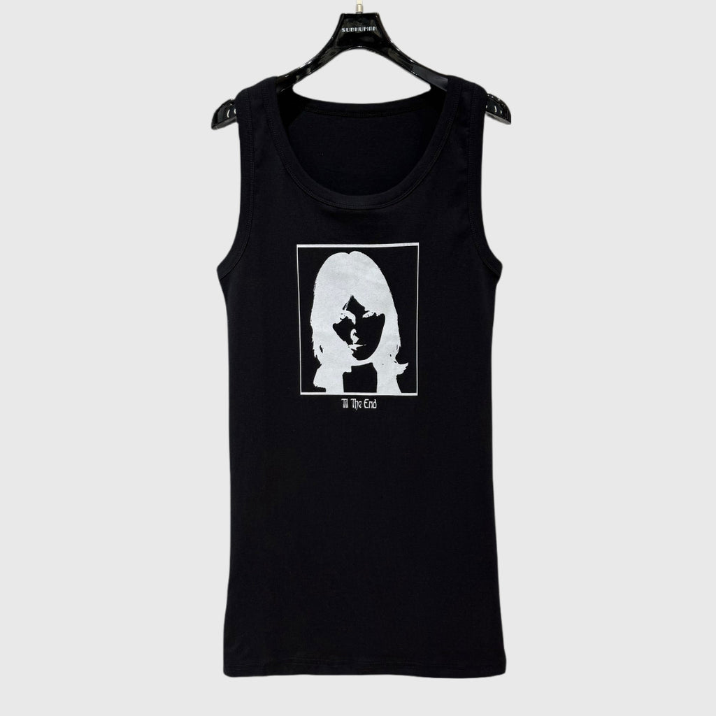 Women's SUBHUMAN Style American Style Fashion Brand Black All-match Slimming Printed Sling Vise T-shirt for Women