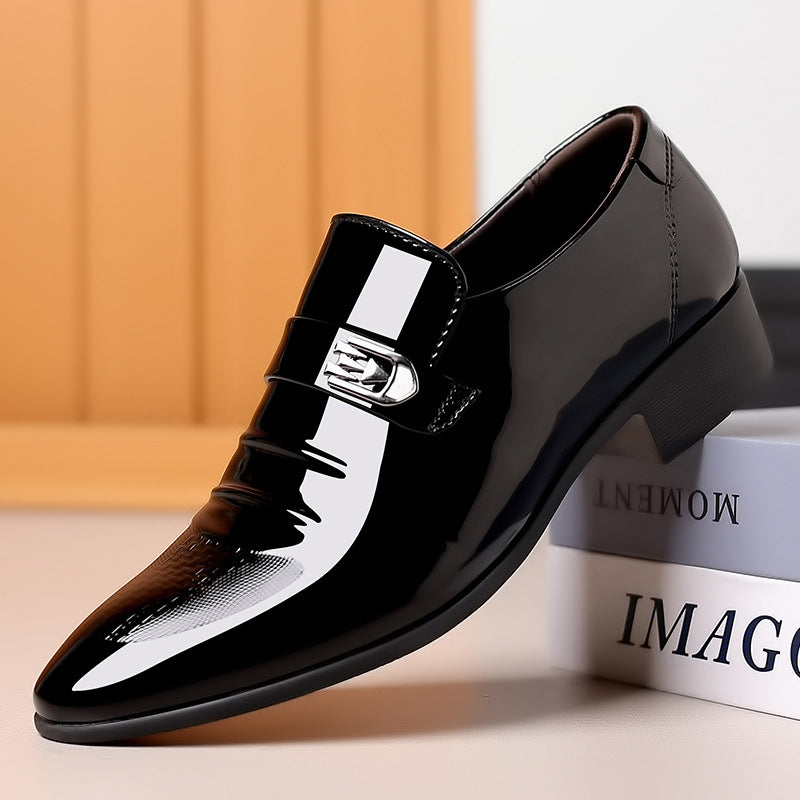 Men's Leather Shoes New Business Formal Casual Spring and Autumn Breathable Men's British Korean Style Pointed Toe Groom's Wedding Shoes