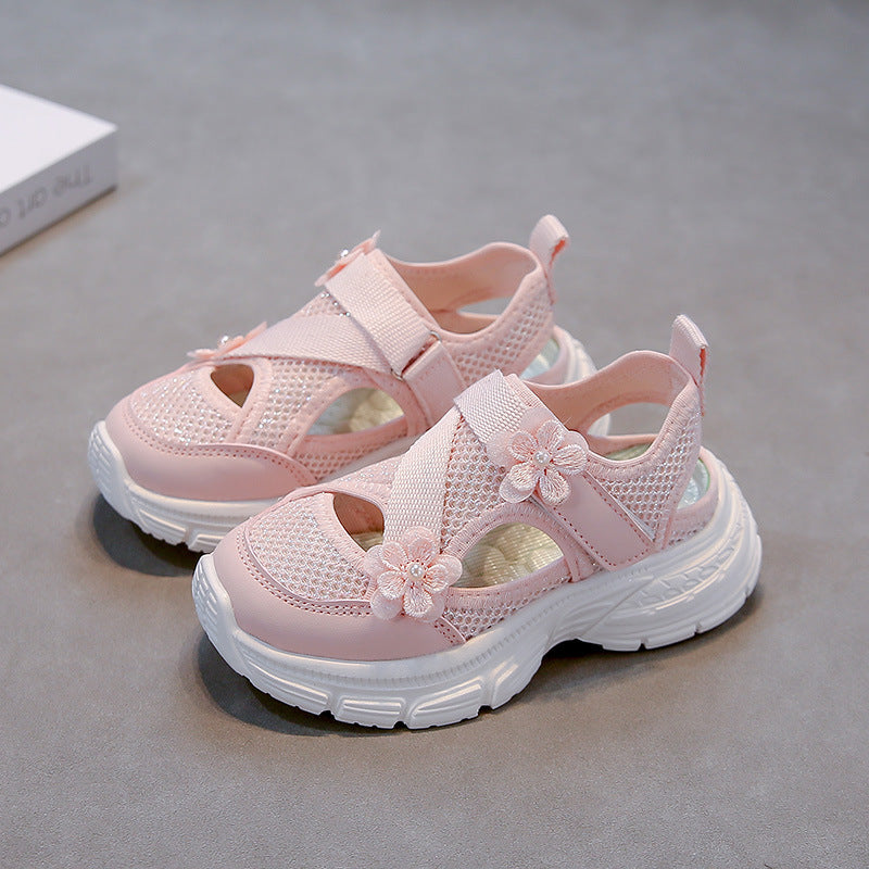 Mesh Breathable Girls' Hem Sandals Spring and Summer 2025 New Children's Shoes sneaker Lightweight Girls' Universal