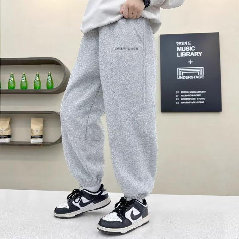 Boys' Pants Spring and Autumn 2024 New Western Style Children's Casual Pants Large Children's Loose Trousers Spring Wear Trendy Sweat Pants
