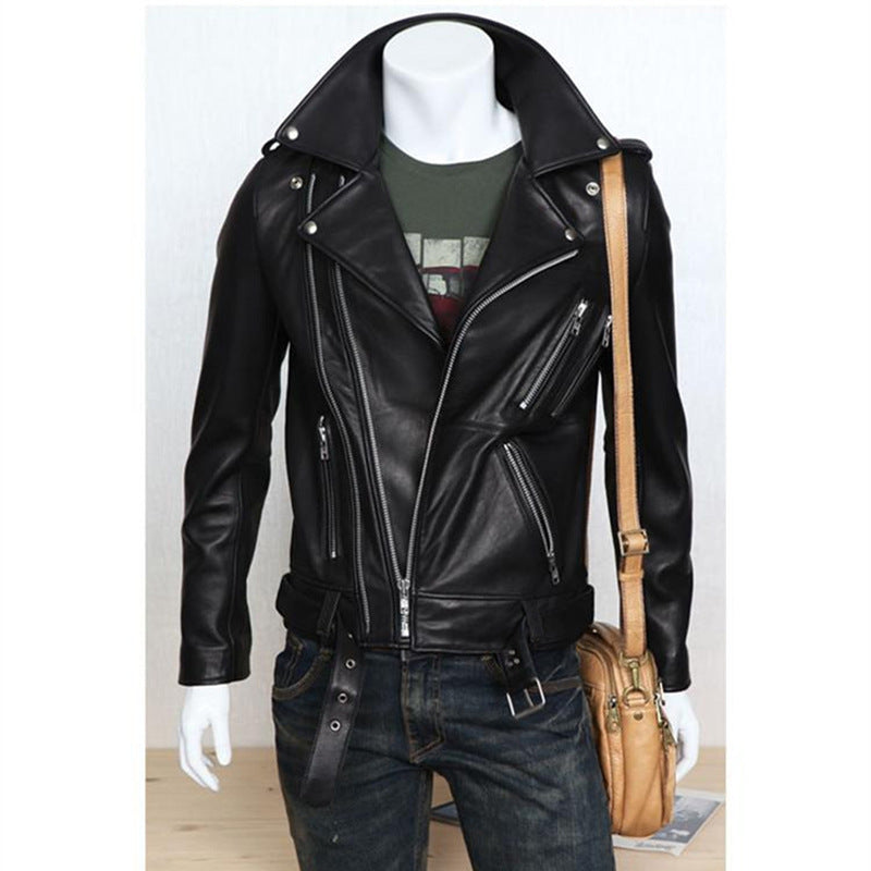 Manufacturer Autumn and Winter New Men's Leather Jackets Washed Motorcycle Men's Leather Jackets New Fashion Clothing Wholesale