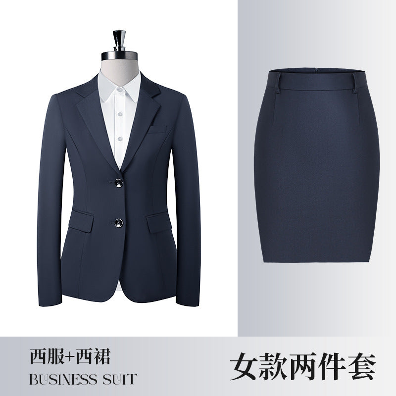 Four Seasons Serge Suit Business Suit for Men and Women Autumn Slim-fit Business Suit Women's Pants Vest Dress