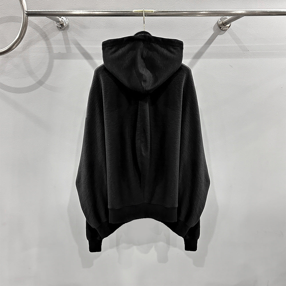 SUBHUMAN  Dark Autumn and Winter Irregular Pullover Design Shaped Hooded Knitwear Sweater Top