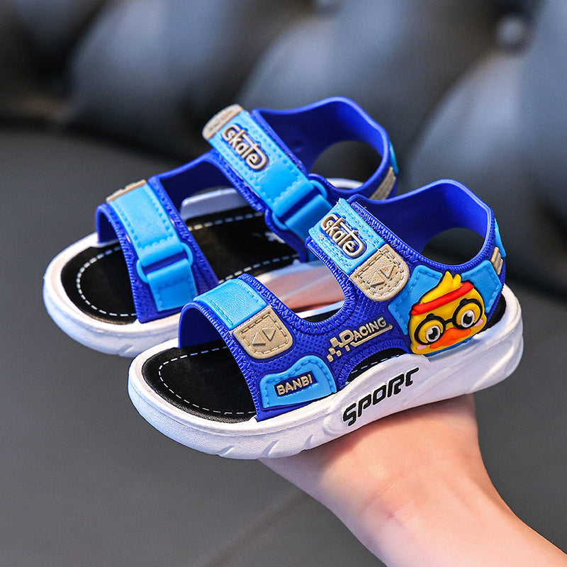 Boys Sandals 2025 Summer Large Children Non-slip Soft Bottom Velcro Casual Beach Shoes Girls Baby Shoes