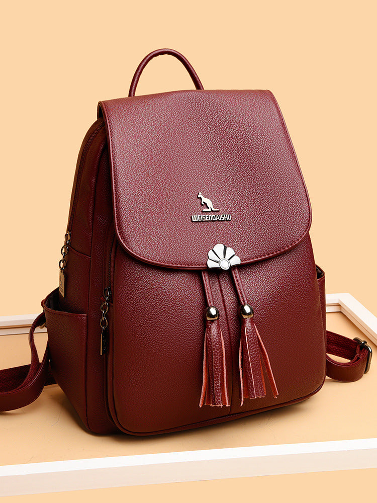 Foreign Trade Women's Backpack 2026 New Fashion Versatile Large-Capacity Travel Backpack Simple Middle-Aged Mom Bag Trendy
