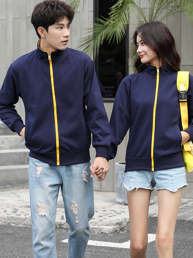 Zipper Sweater Custom Printed Logo Waiter Work Clothes Women's Autumn and Winter Class Clothes Group Culture Advertising Shirt Men's Long Sleeve