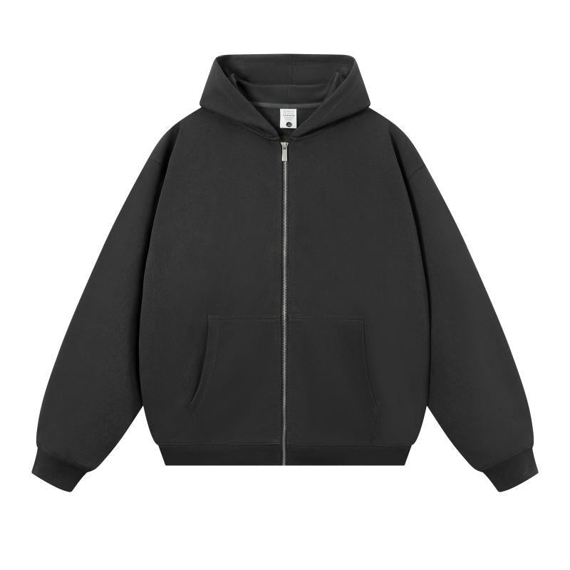 Trendy Brand Heavyweight 400g Terry Crewneck Sweatshirt Couple Pullover Autumn and Winter Thickened Coat Solid Color Loose Unisex Top