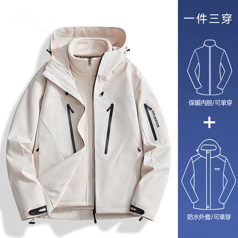 Woodpecker Jacket Girls New Autumn Three-In-One Outdoor Waterproof Small and Beautiful Sports Windproof Jacket