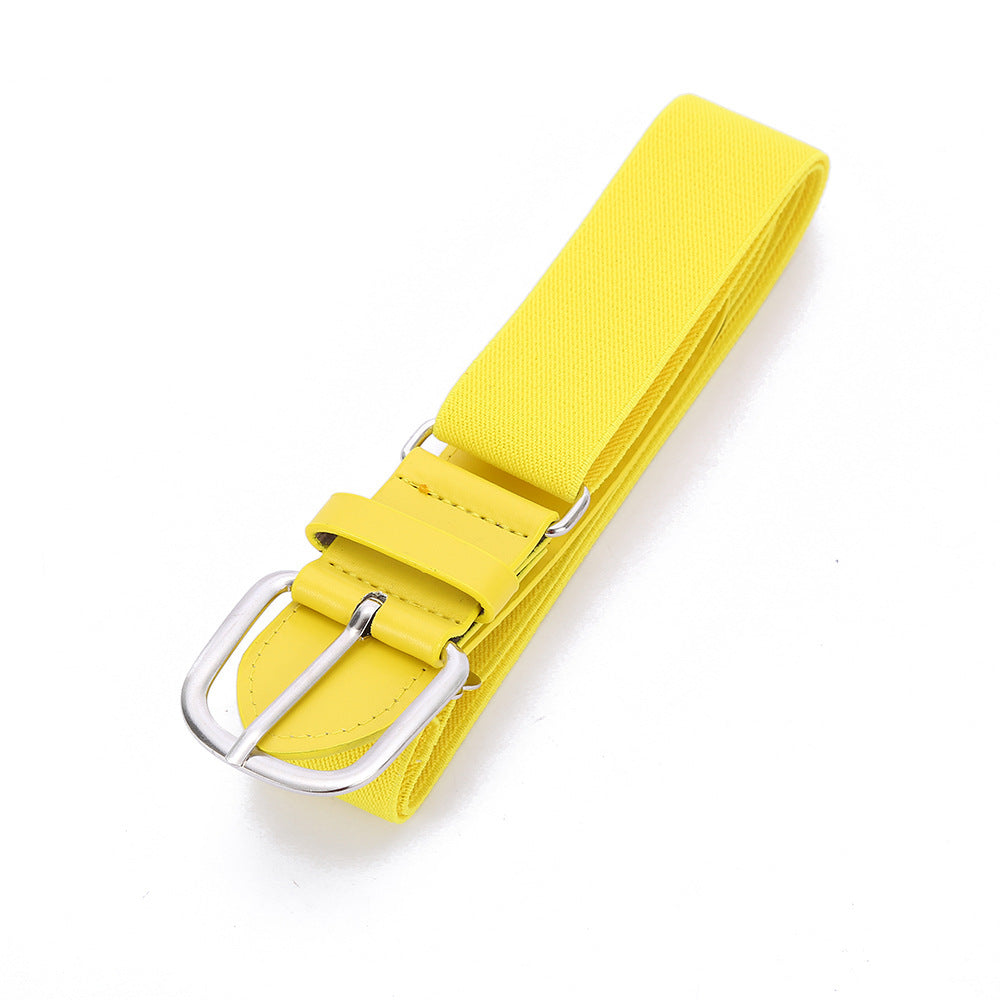 Outdoor sports elastic baseball belt elastic softball elastic belt fashion decorative alloy belt wholesale