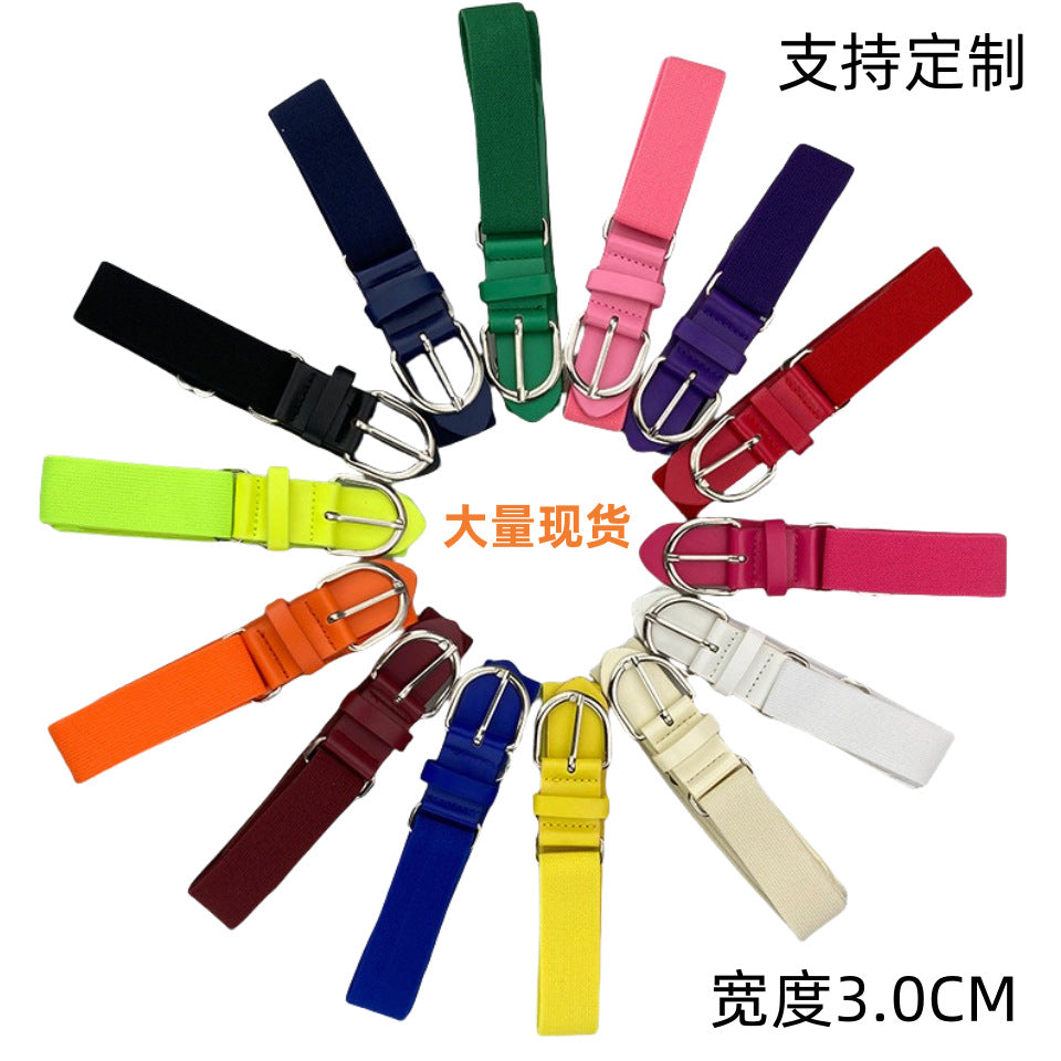 Outdoor sports elastic baseball belt elastic softball elastic belt fashion decorative alloy belt wholesale