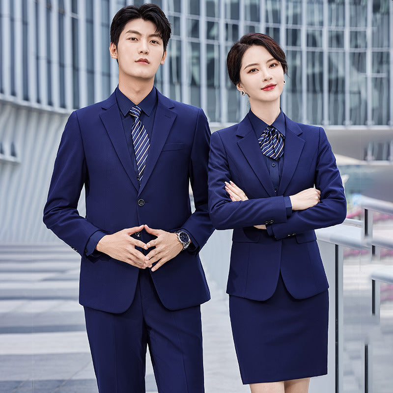 Suit Set Men's Business Wear Men's and Women's Same Formalism 4s Shop Tooling Sales Department Autumn and Winter Vest Work Clothes Suit