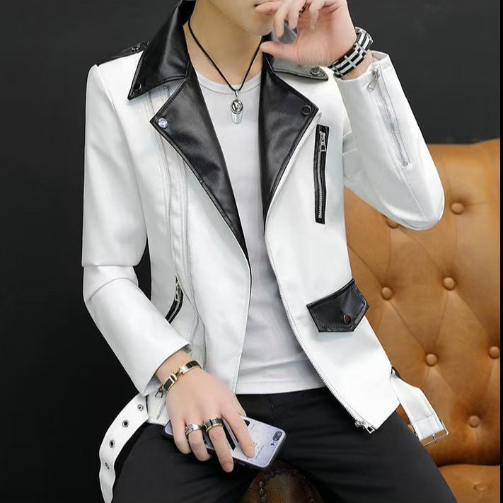 2025 Men's Tops Spring and Autumn Fashion Easiest for Match Leather Tops Men's Thin Men's Leather Tops Top Casual Tops