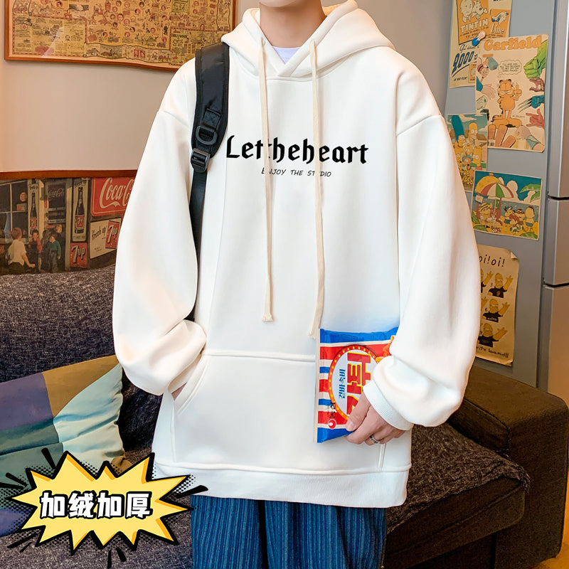 Cotton Hooded Sweater Men's Spring and Autumn 2024 New Loose Couple Hoodie Fashion Brand oversize American Jacket