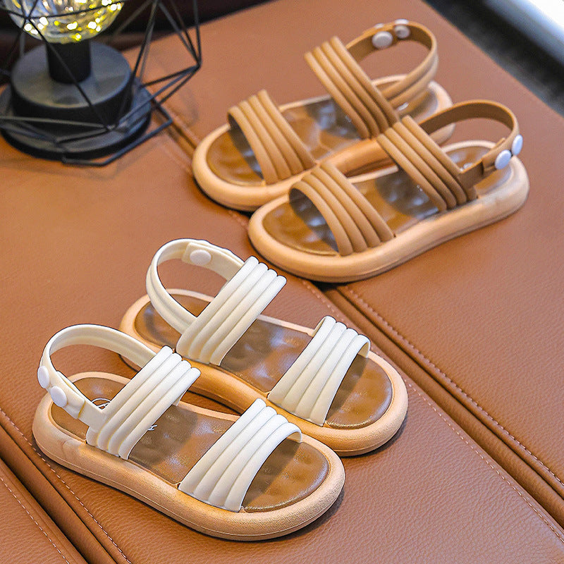 Children's Girls' Sandals Open Toe Elegant Summer New Fashion Korean Princess Student Cute All-match Western Style Sandals