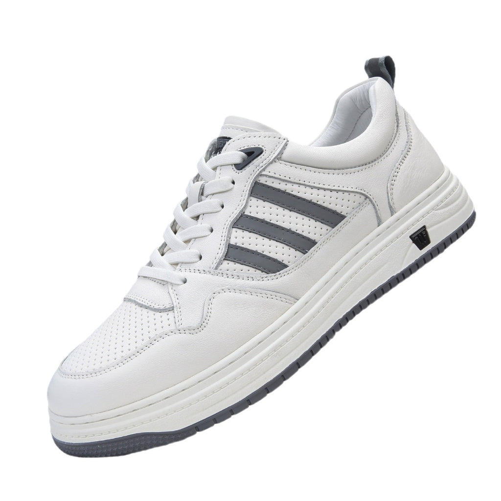 Men's White Sneakers 2026 New Spring Model, Pure Cowhide Leather, Ultra-Light, Breathable, Versatile, Casual Sports Sneakers