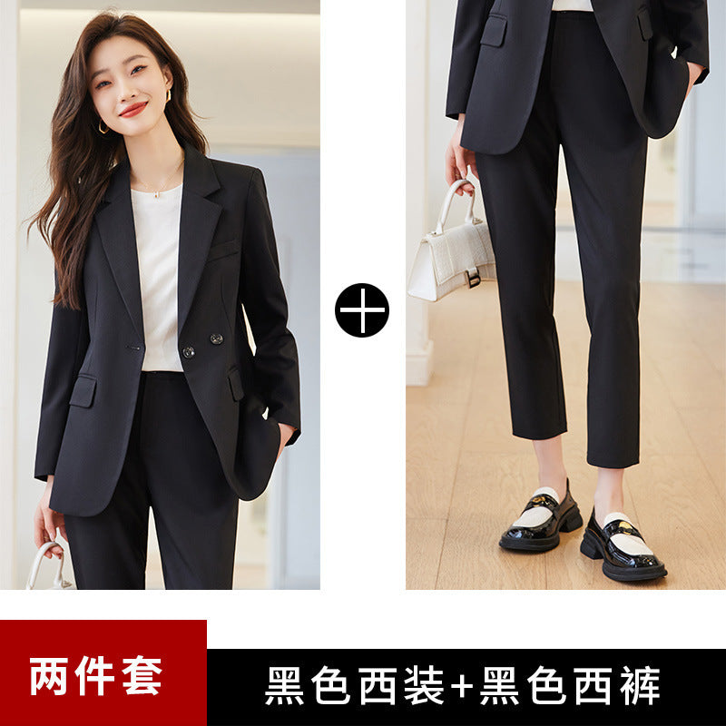 Blue small suit jacket for women Spring and Autumn new design temperament casual business wear suit suit formal wear