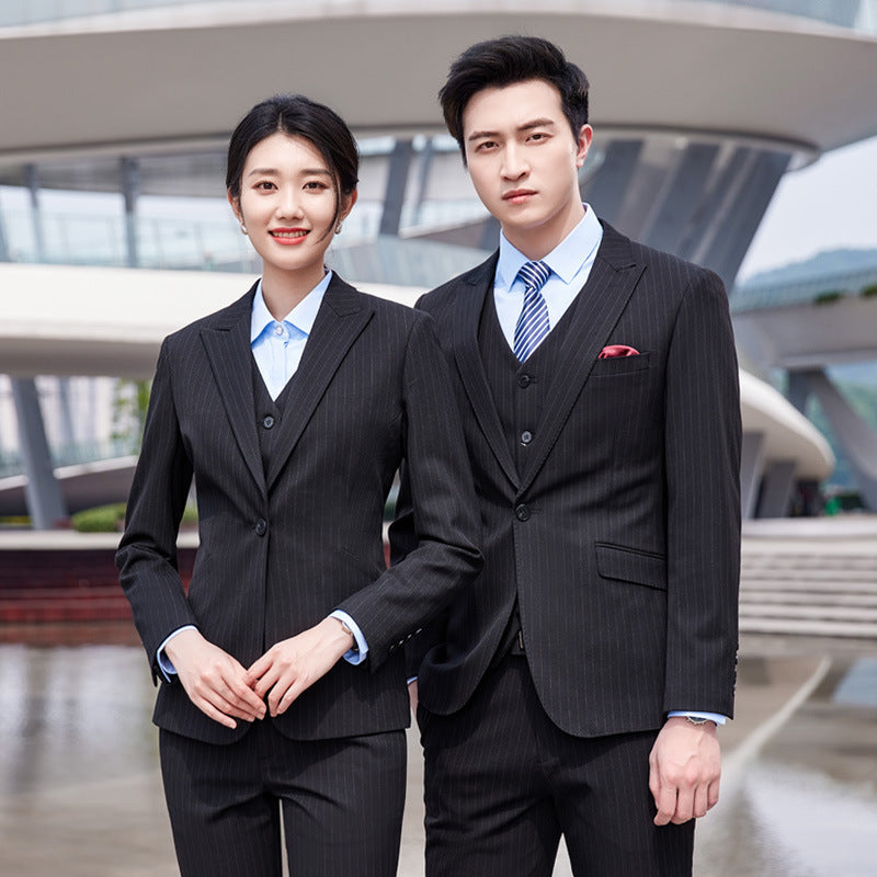 Autumn and winter new men's and women's same style business attire 4S shop business suit suit slim temperament hotel formal overalls