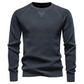 Men's Round Neck Fashionable High-Quality Knitted New 2025 Autumn and Winter Sweater Pure Color Sweater Business Casual Men's Style