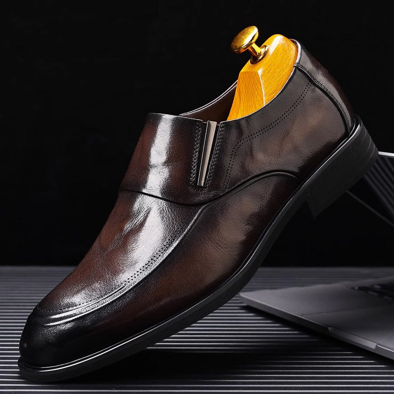 Parmate men's shoes leather shoes Nanqing high-end genuine goods soft leather British men's loafers 1368 Super sister business shoes