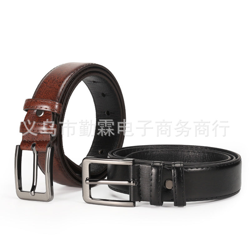 Belt Men's Belt Boys Imitation Cowhide Pin Buckle Belt Middle-aged Youth Leisure Trendy Men's Belt Wholesale