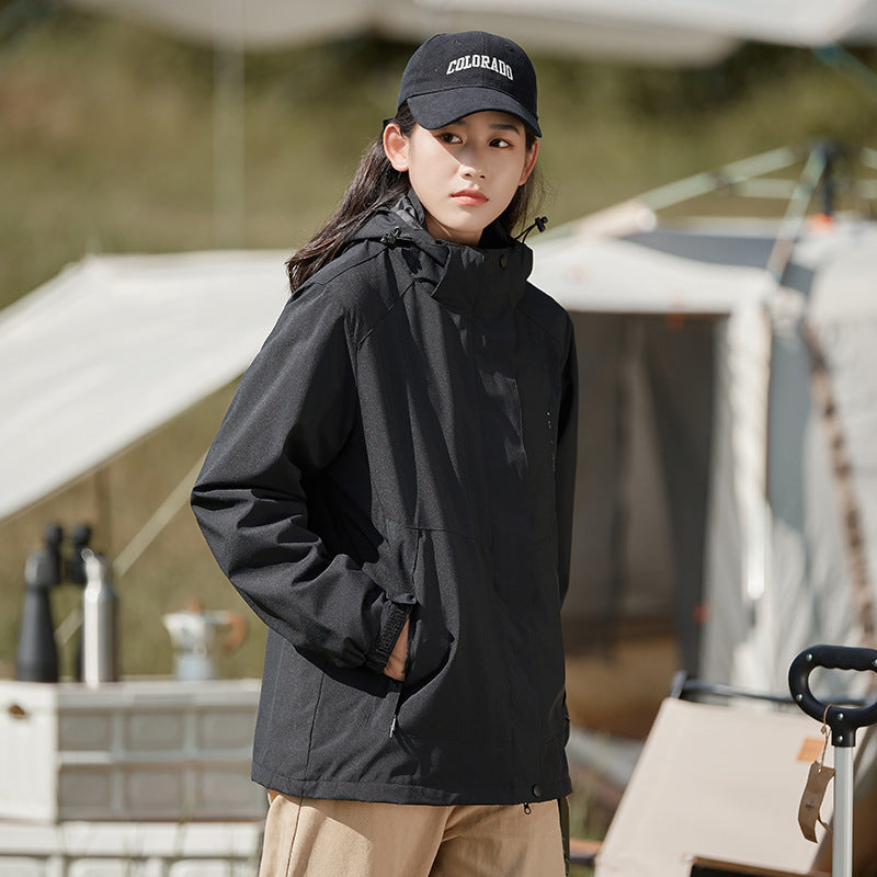 Mountain-Style Autumn and Winter Jackets for Men and Women, Single-Layer Couple Windproof and Waterproof Outdoor Trendy Brand Jackets, Mountaineering Clothing