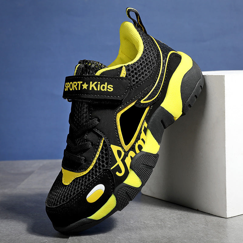 Boys' Sports Shoes 2025 Summer New Breathable Hollow Frame Shoes Versatile Casual Sports Shoes for Middle and Large Children Wholesale