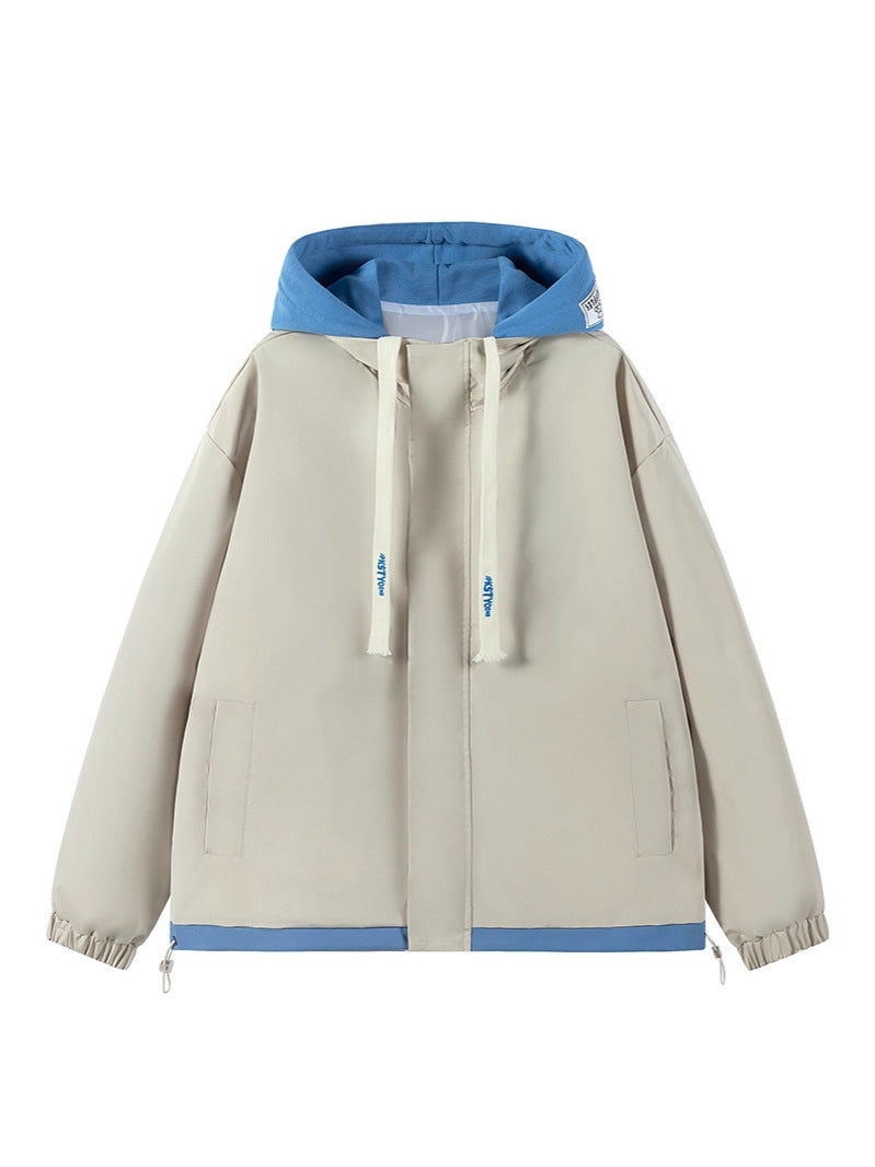 Outdoor Leisure New Style Men's and Women's Clothing Tops Windproof Jacket Coat Men's Fake Two-Piece Spring and Autumn Loose Fit