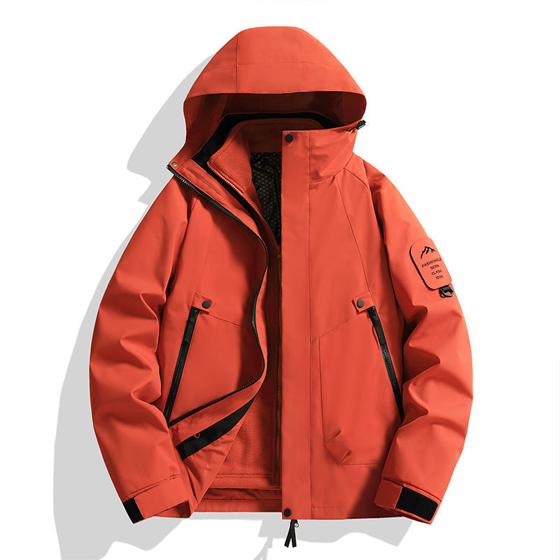 Jacket for Autumn and Winter, 25 Styles of Warm Coats, Windproof and Waterproof Outdoor Jackets, Detachable Two-Piece Set, Couple's Hiking Clothing