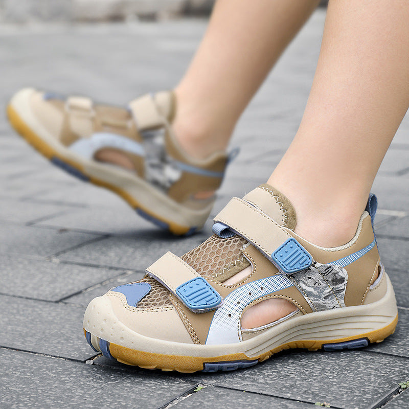 Boys Baotou Sandals Summer New Zhongda Boys Non-slip Soft Bottom Outdoor Beach Shoes Hollow Frame Shoes Wholesale