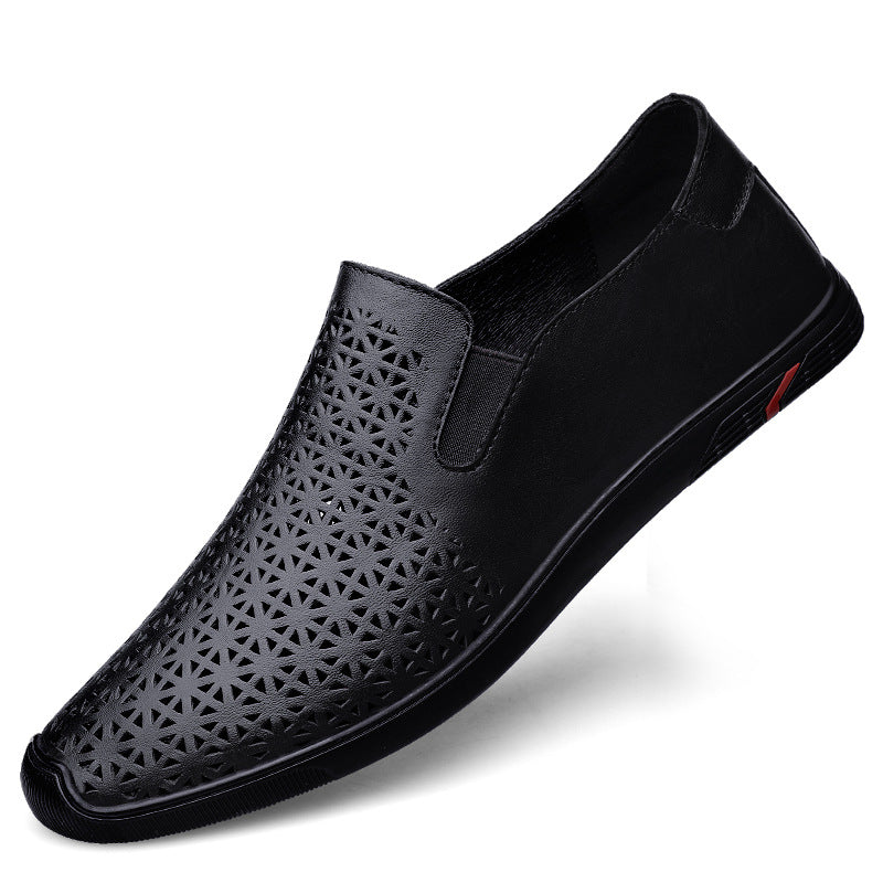 Men's Shoes Loafers Doug Shoes Men's Casual Leather Shoes Men's Cowhide Breathable Soft Sole Slip-on Lazy Car Shoes