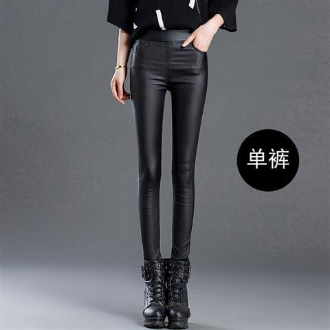 Matte Leather Pants for Women 2025 New High-Waisted Winter Fleece-Lined Thickeneded Outer Leggings Frosted Pu Imitation Leather Matte