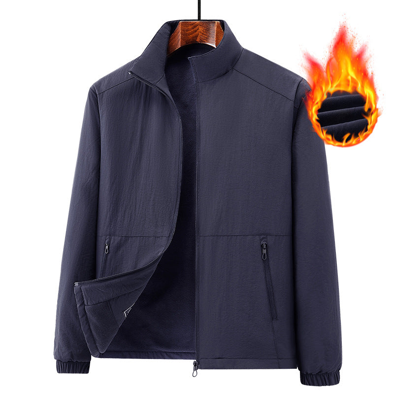 2024 Men's Coat Autumn New Middle-aged Outdoor Casual Coat Dad Top Collar Jacket