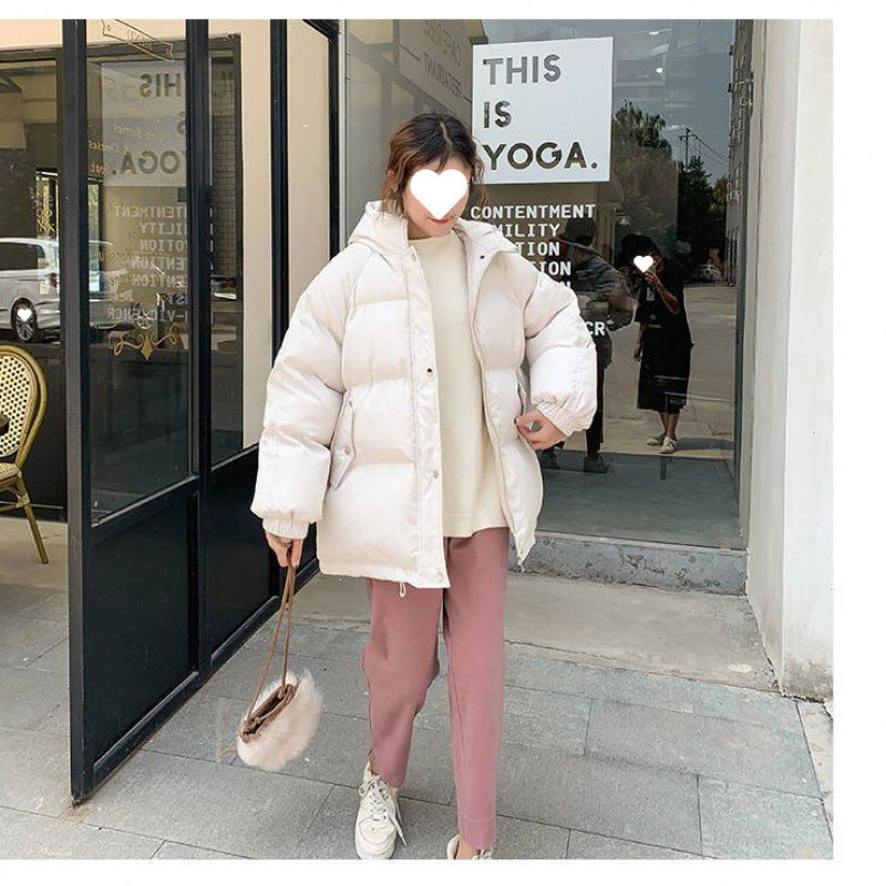 Women's Cotton Jacket 2025 New Style Student Padded Coat Thickened Winter Cotton Clothing Ins Trendy Loose Warm Hooded Jacket