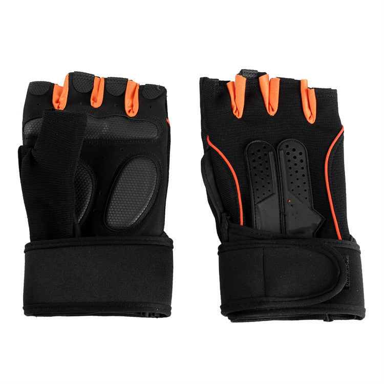 Wholesale Men's and Women's Fitness Gloves Half-Finger Breathable Cycling Dumbbell Equipment Training Extended Wrist Gloves Export Jsa1