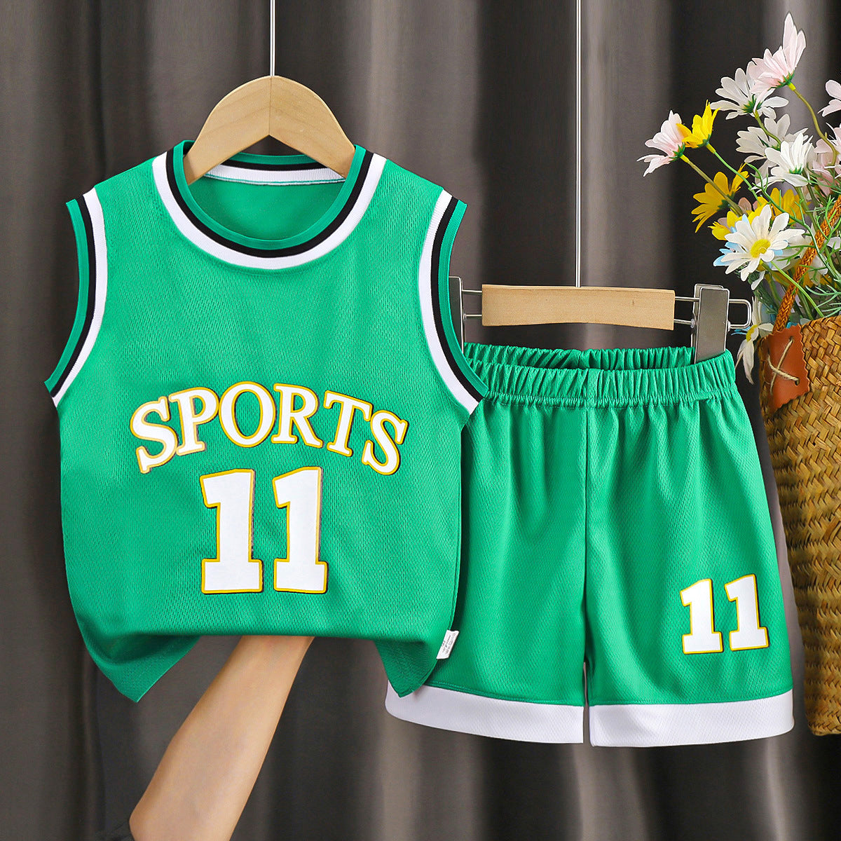 Children's short-sleeved ball suit boys sportswear girls quick-drying breathable shorts big children's children's clothing wholesale