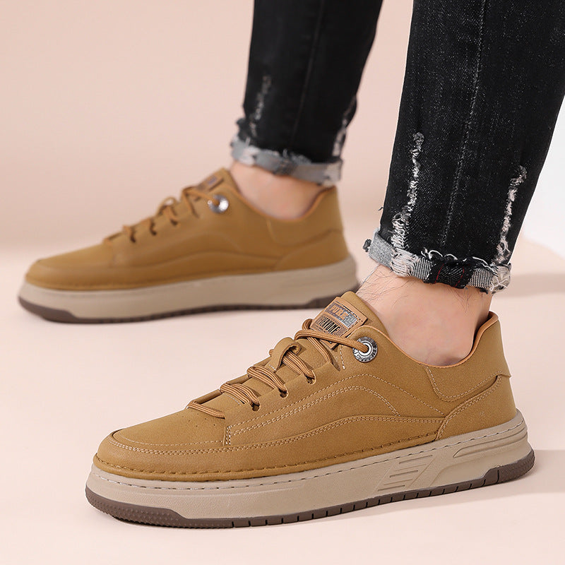 High-grade Sneakers Men's Shoes  Spring Genuine Leather New All-match Breathable Casual Leather Shoes Men's Casual Shoes Sneakers