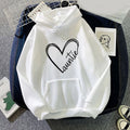 Foreign Trade Cross-border Auntie Love Printing Hooded Sweatshirt Autumn and Winter European and American Men's and Women's Jacket Coat Loose