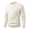 2025 Autumn and Winter New Men's Round Neck Pullover Twist Knitwear Trendyy Casual Pure Color Bottoming Knitwear Youth Trend