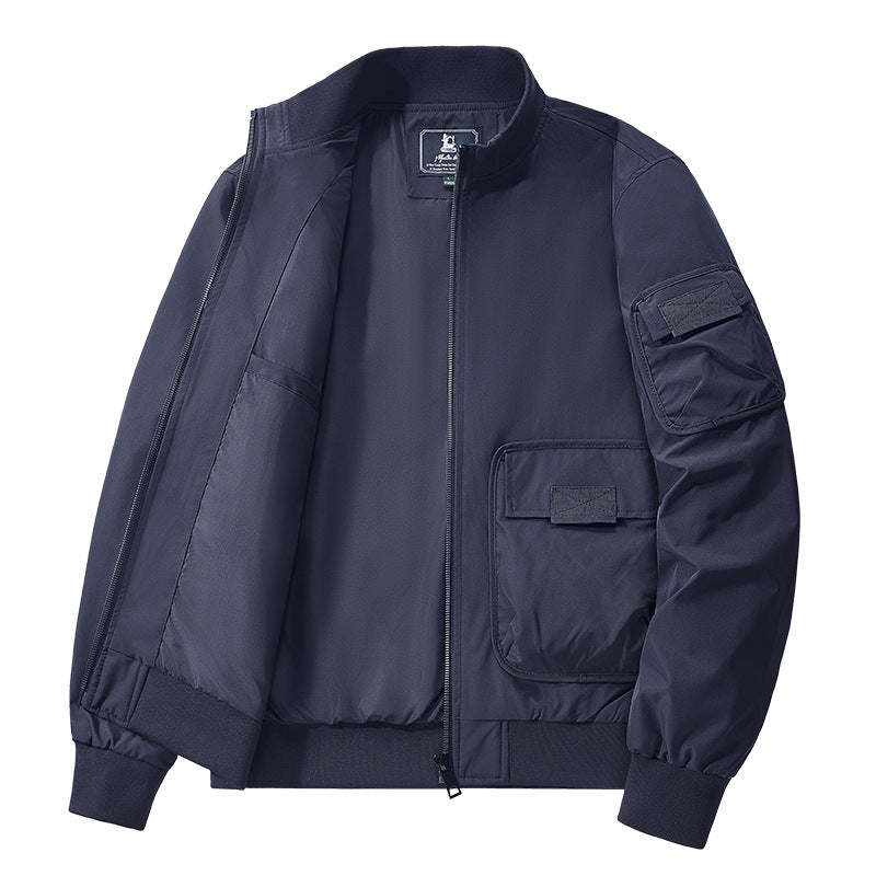 Flying Suit Men's Jacket Cotton Coat Autumn and Winter American Retro Loose Casual Middle-aged Casual Jacket Cotton Coat Coat