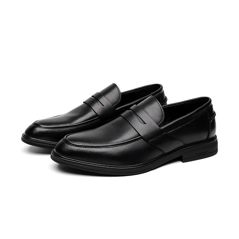 National Trendy Simple Retro Fashion Men's Slip-on Loafers 2023 Summer New Youth All-match Casual Leather Shoes